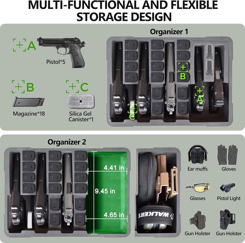 Turokacase TSA Approved Pistol Gun Case for Multiple Handguns – Hard Shell Waterproof & Dustproof Travel Case with Pre-Cut Foam and 2 TSA Locks for Range & Safe Storage - Image 2